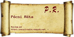 Pécsi Réta névjegykártya
